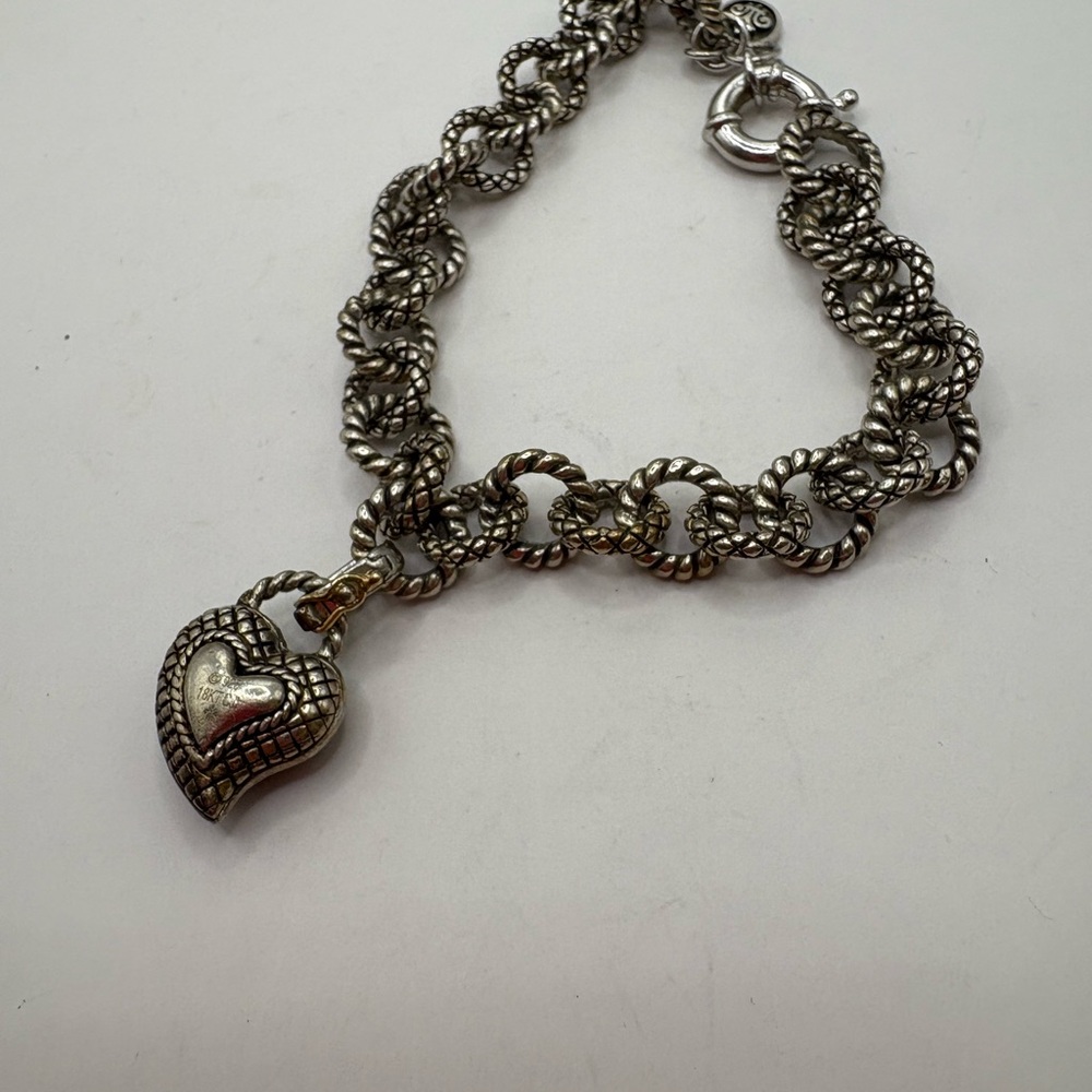 CJI Andrea Candela Amante Collection 925 Sterling 18K Diamond Heart bracelet